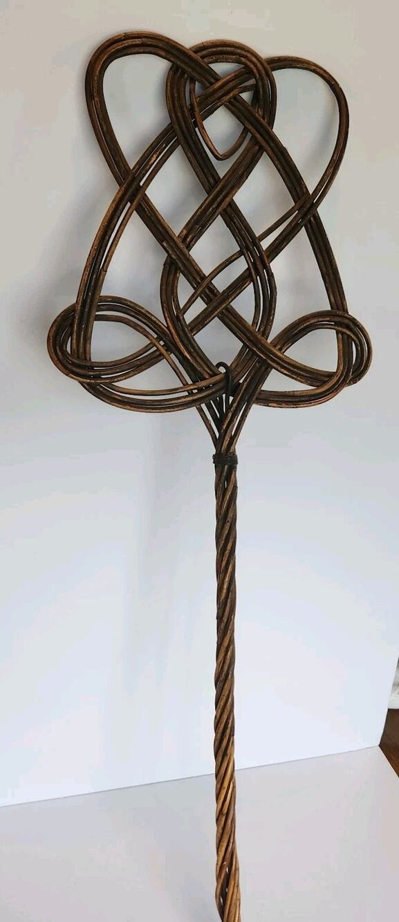Antique Rattan Carpet / Rug Beater Primitive Woven Wicker Farmhouse Wall Decor